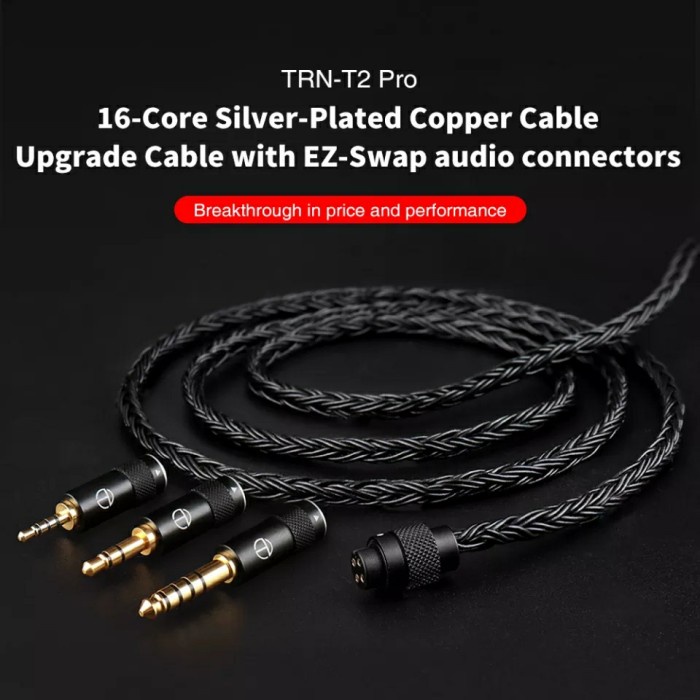 TRN T2 Pro 16 Core Silver Plated Modular Upgrade Cable with EZ Swap