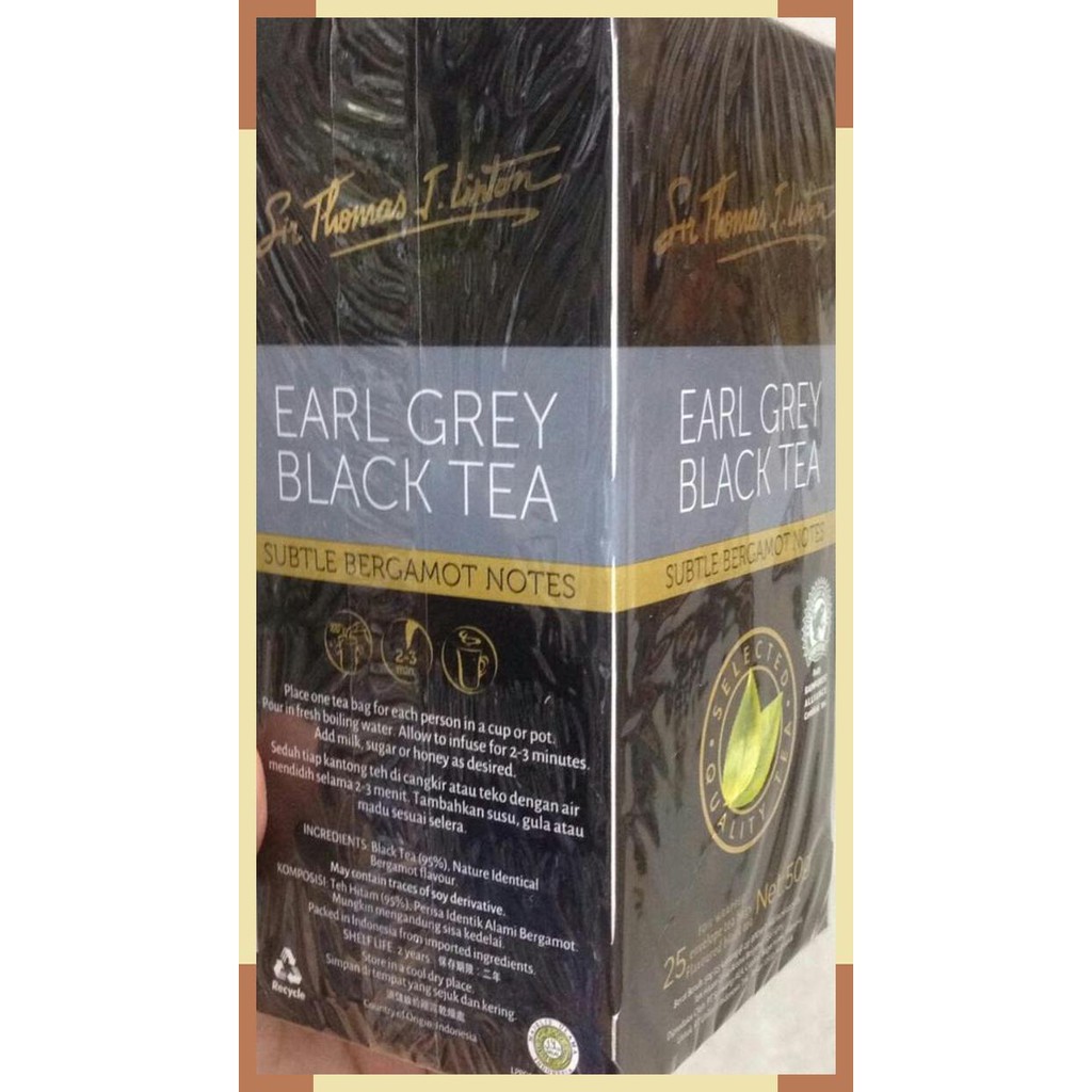 

Sir Thomas J. Lipton earl grey black tea Subtle Bergamot Notes 50 gram