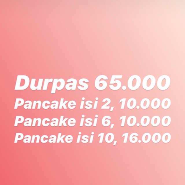 

Promo Idul Adha (durpas 2, pancake isi 10pc 2box)