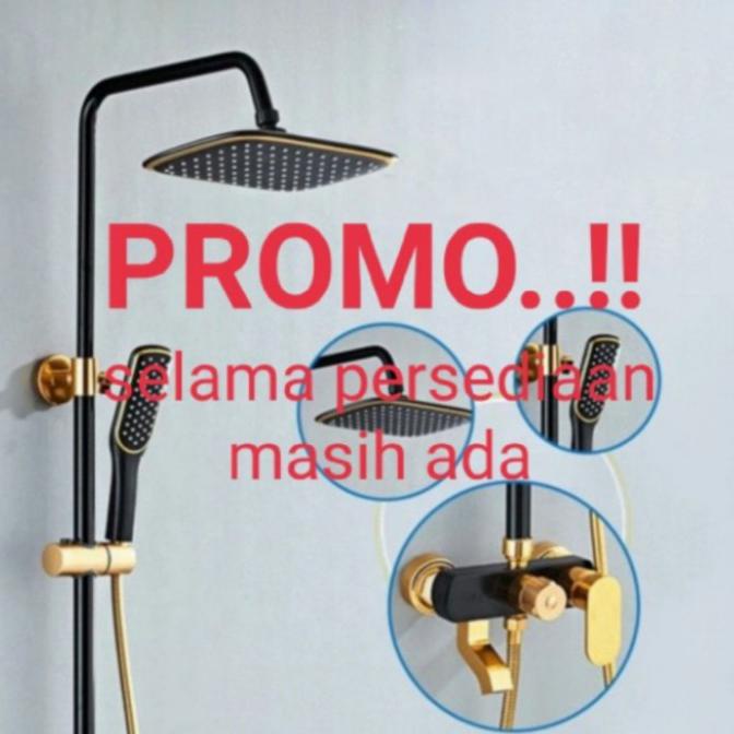 ] Shower tiang black gold Stainles/Shower mandi hitam emas/ shower set