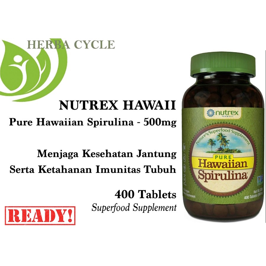 Nutrex Pure Hawaiian Spirulina 500mg 400tab Kesehatan Imun &amp; Jantung