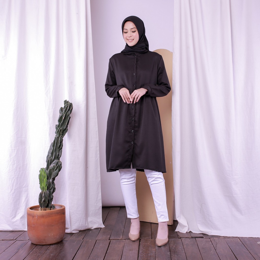 Populer Grosir  Dilina Long Tunik  Baju  Atasan Wanita Muslim 