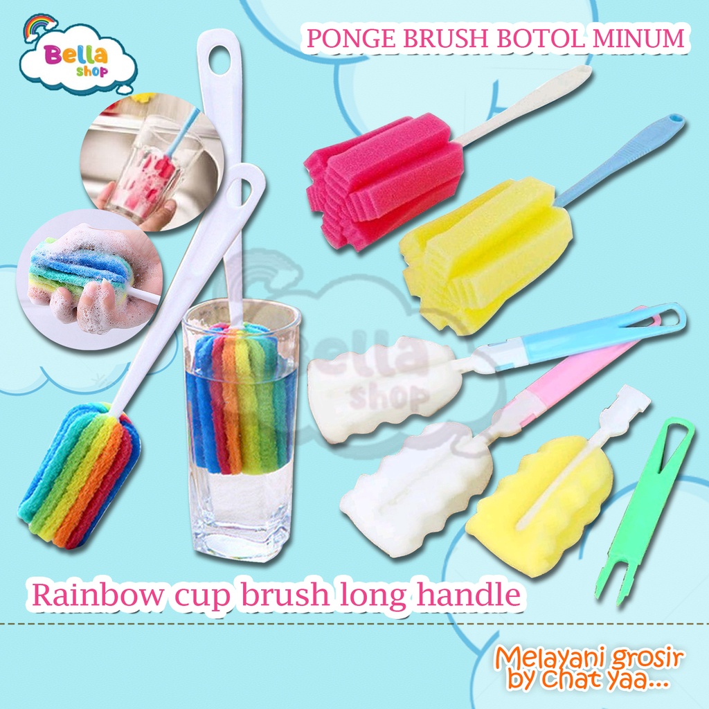 TONGKAT SPONS PEMBERSIH BOTOL SUSU BAYI / SPONGE BRUSH BOTOL MINUM