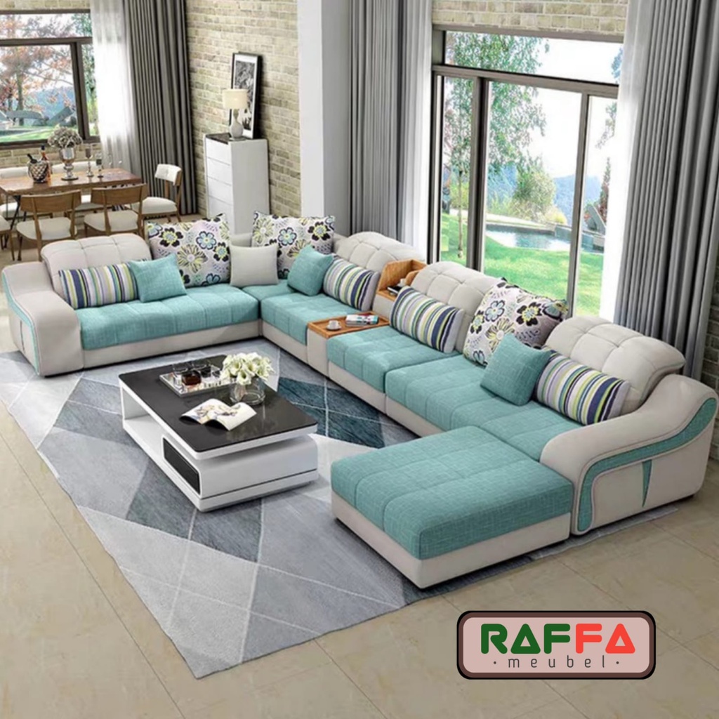 U58 RAFFA MEUBEL - Sofa Leter u Minimalis - Sofa Living - Sofa Keluarga - Sofa leter u Moderen