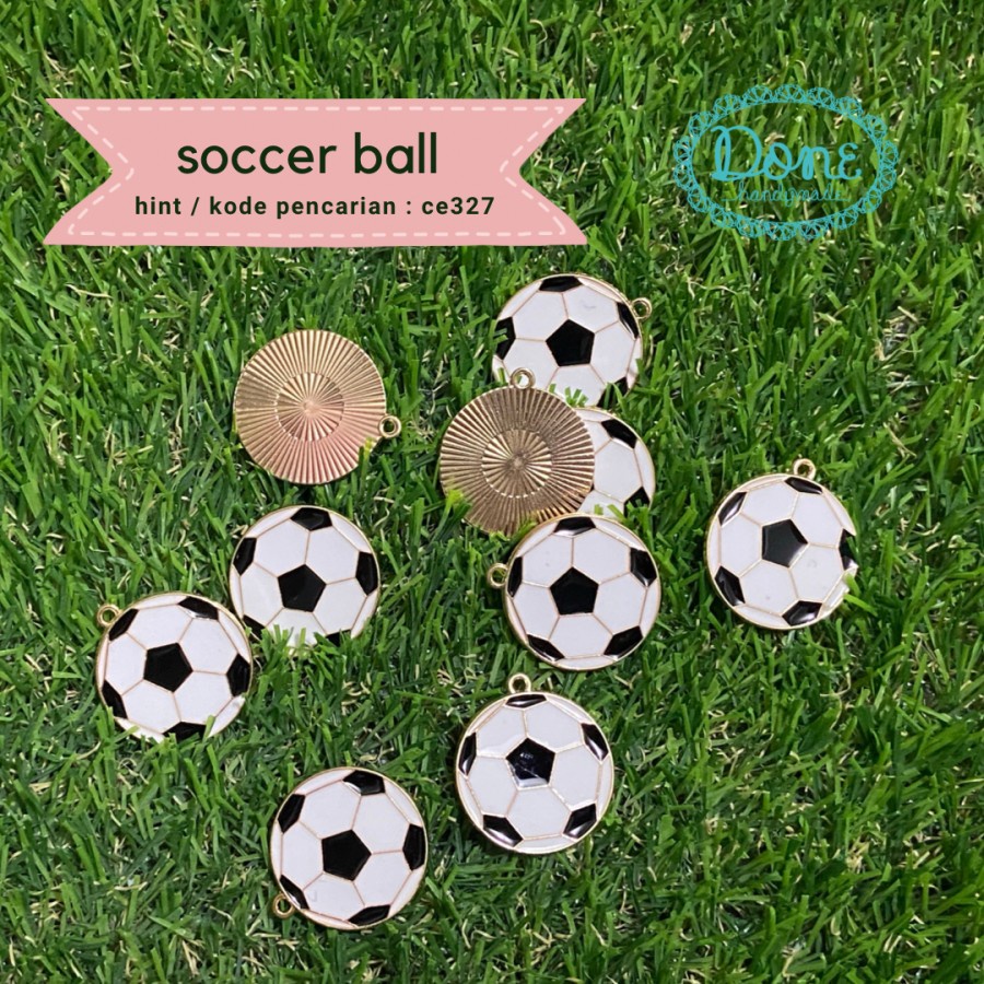 Done handymade soccer ball enamel charm sepak bola sport charm ce327