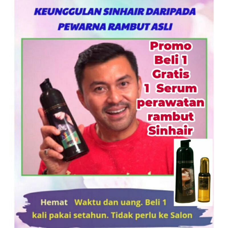 READY SHAMPOO SIN HAIR.SHAMPO PENGHITAM RAMBUT NO 1 DI JEPANG.BONUS 1 SERUM.ORI