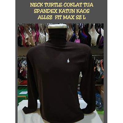 KAOS NECK TURTLE COKLAT TUA