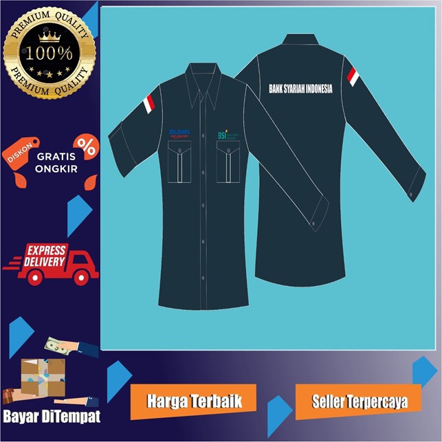 KEMEJA BAJU LAPANGAN PDL PDH HARIAN BENGKEL SERAGAM SRAGAM BTPN SYARIAH BISA CUSTOM BORDIR