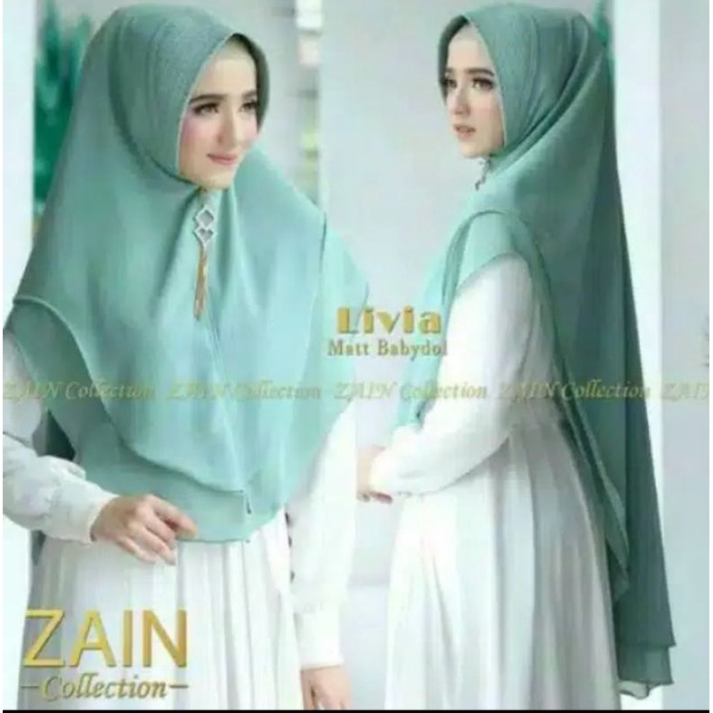 diskon hijab khimar 2 layer kekinian / jilbab khimar salwa instan 2 layer modis