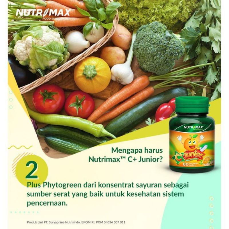 NUTRIMAX C+ C PLUS JUNIOR WITH PHYTOGREEN VITAMIN DAYA TAHAN