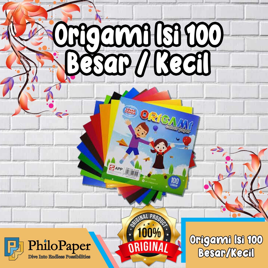 

ATK ~ Origami Paper 1 Muka ( isi 100 ) Besar Kecil / Kertas Lipat / Kertas Warna warni 16 12