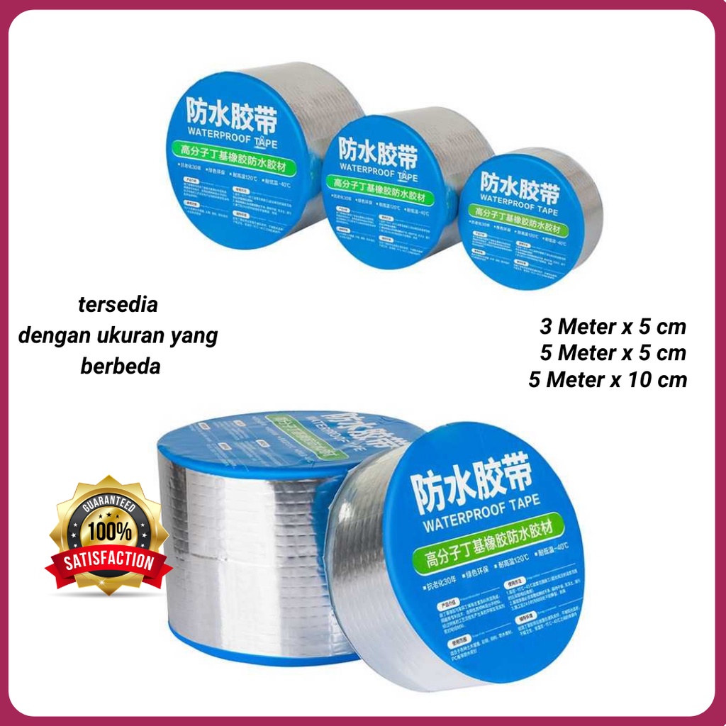 Lakban Anti Bocor Anti Air alumunium Foil Waterproof Tape 3cm 5cm 10 cm