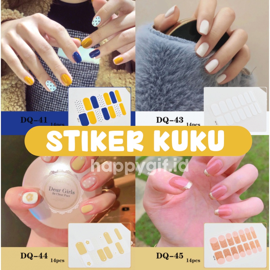 Premium Nail Art Sticker DQ Series 14 Pcs Stiker Kuku Part 2 KU030