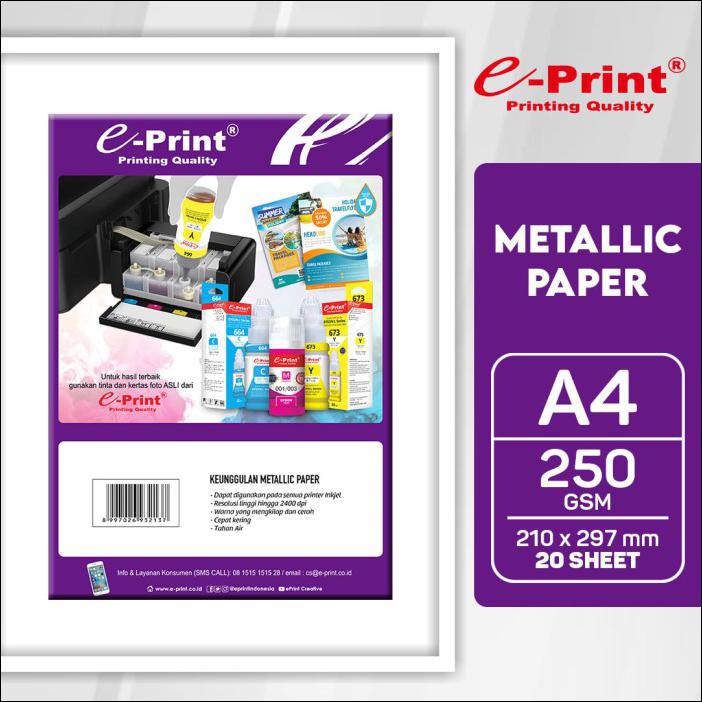 

KERTAS FOTO E-PRINT METALIC A4 250 GSM