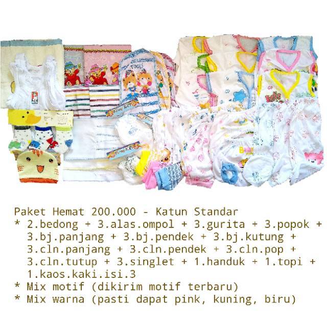 200rb Paket Hemat Persiapan Melahirkan Bayi Baru Lahir