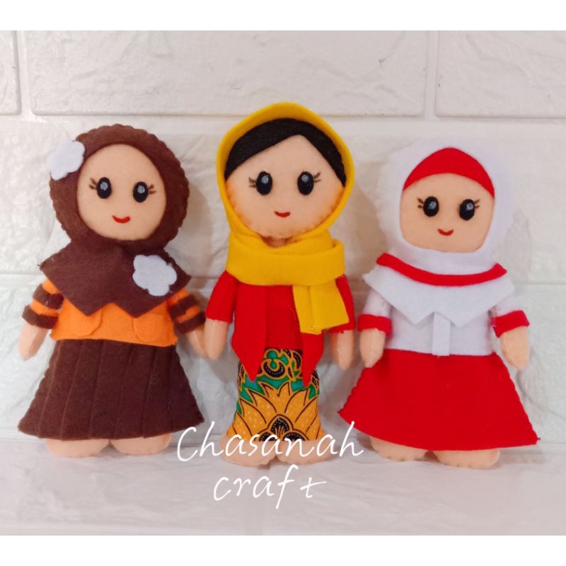 BONEKA FLANEL ANAK SEKOLAH/BONEKA FLANEL/BONEKA IBU/BONEKA NENEK/BONEKA ANAK SEKOLAH/BONEKA FLANEL L
