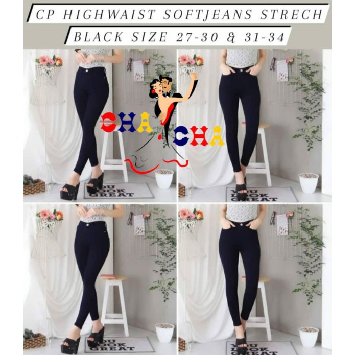 CELANA PENSIL WANITA  HIGHWAIST HITAM/ HW WIDA JEANS / JEANS WANITA HW