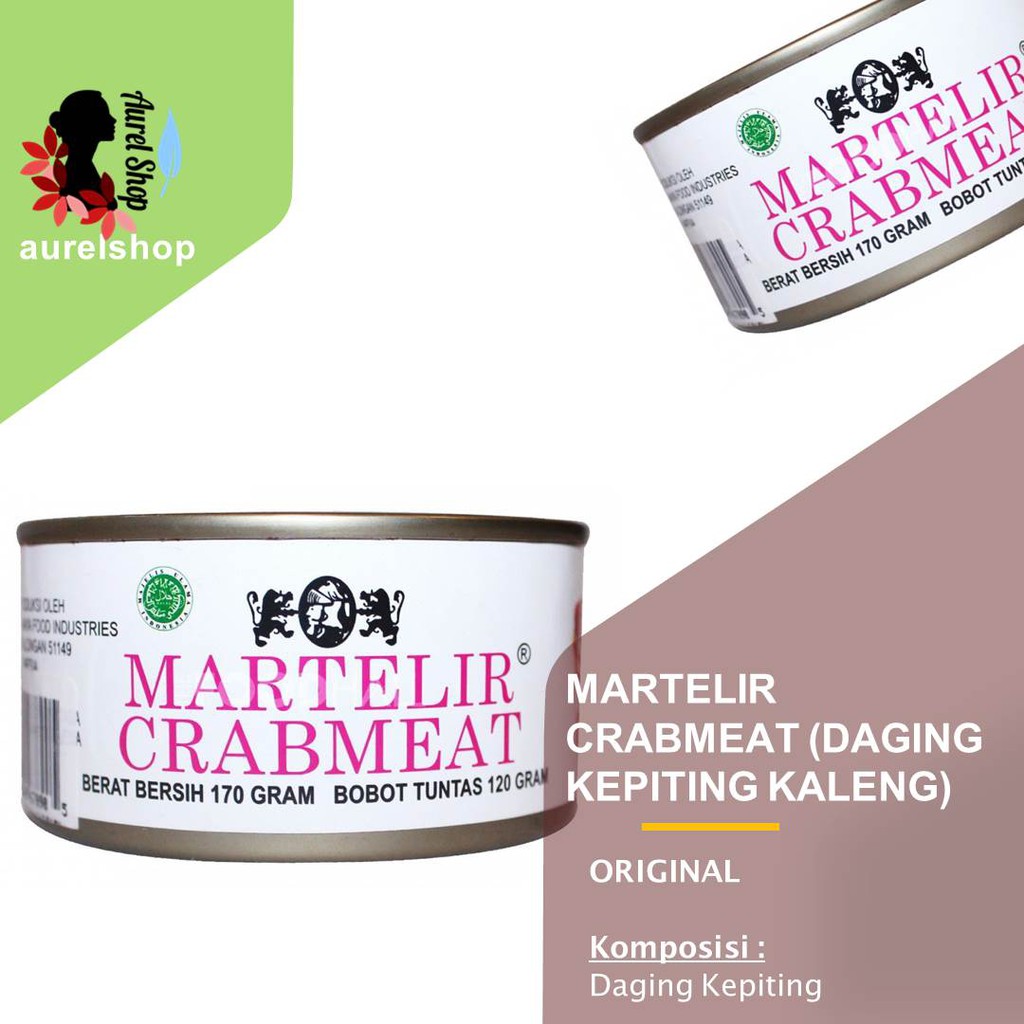 MARTELIR Crabmeat  Daging Kepiting kemasan kaleng 170 gram