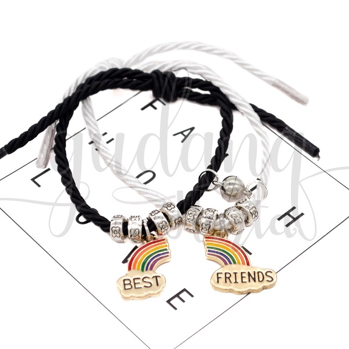 Gelang Couple BFF Rainbow Best Friends Bangle ISI 2 Pelangi GH 205352