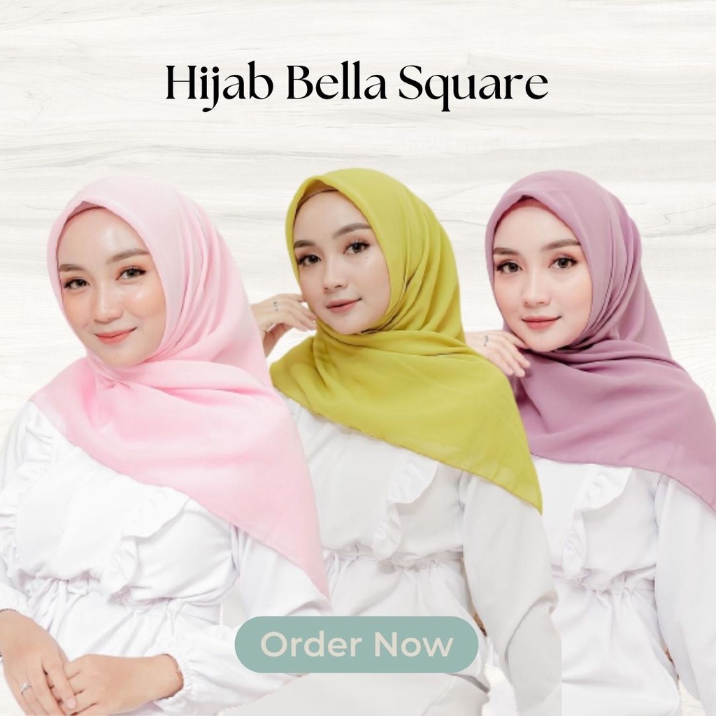 HIJAB BELLA SQUARE / JILBAB SEGI EMPAT POLOS / BELLA SQUARE / KERUDUNG BELLA TERMURAH