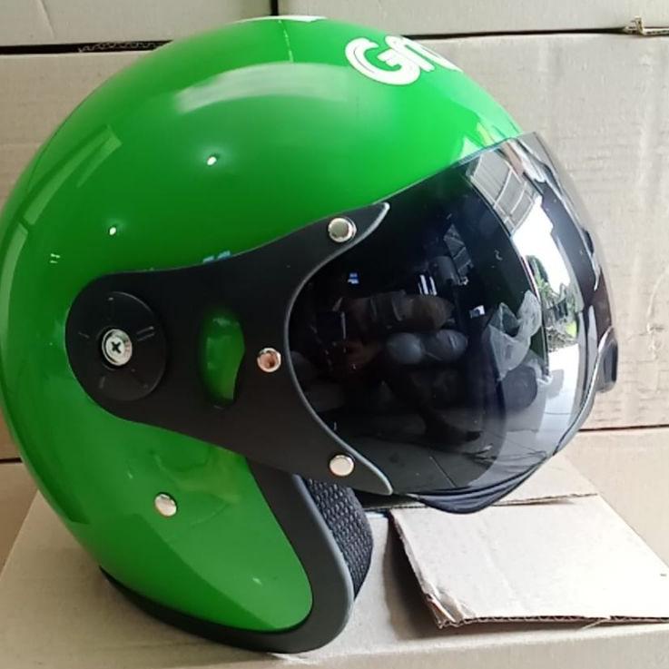 Tren Kekinian.. bisa cod helm bogo retro Pilot sni Ojol Maxim kaca datar hitam