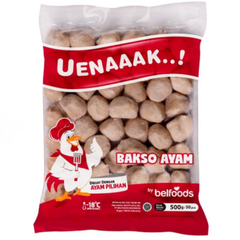 Jual Belfoods Bakso Ayam Uenaaak 500gr Fian Frozen Food Shopee