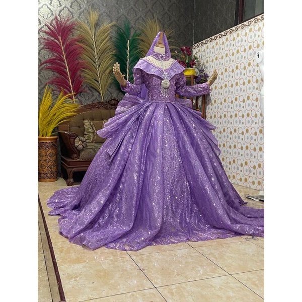 GAUN LILAC MEWAH