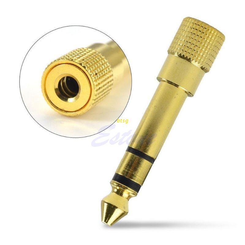 btsg Gold Audio Female 6.3mm 1/4&quot; Male to 3.5mm 1/8&quot; Stereo Plug Adapter Converter