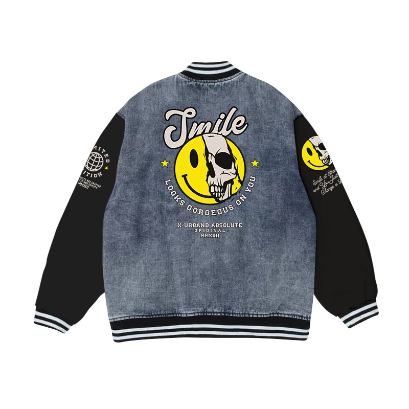 Dhozen Varsity Jacket Denim Smile A261