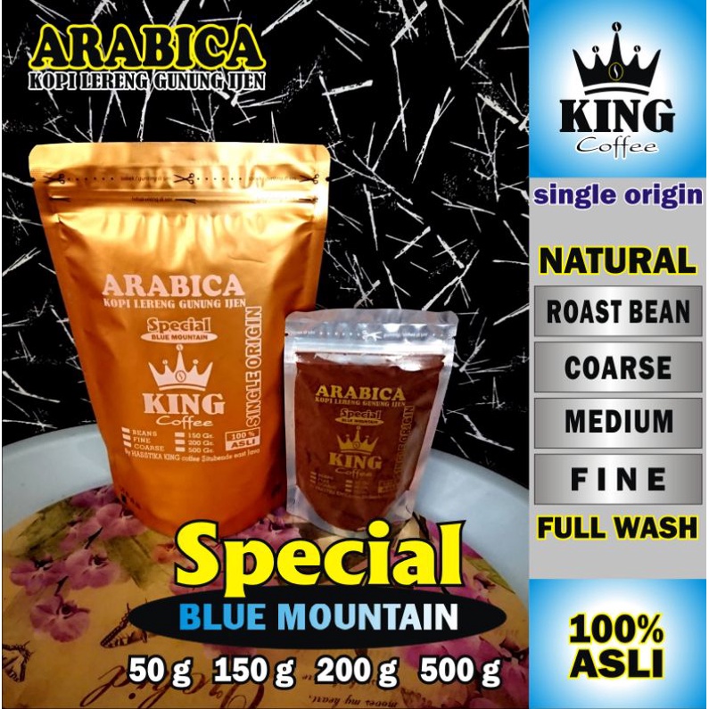 

King Coffee kopi arabika spesial blue mountain 50 gram 200 gram 500 gram asli original harga murah