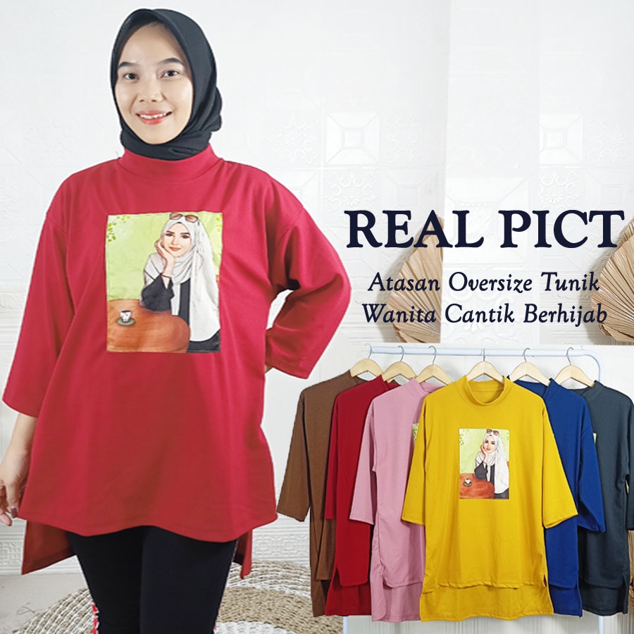 ATASAN OVERSIZE WANITA CANTIK BERHIJAB TUNIK BLOUSE CARLINA