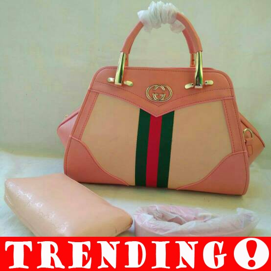 Tas Handbag Wanita Pesta Kerja Gucci 900 Peach Branded Import Kekinian Kece Keren