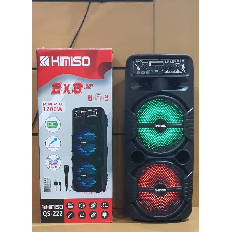 KIMISO QS-222 Speaker Bluetooth Karaoke 16 Inchi Free MICROPHONE Kabel Speaker KIMISO QS222