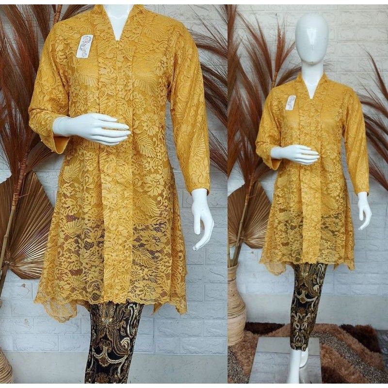 Setelan kebaya brukat floy//floy kartini brukat//kebaya tunik floy