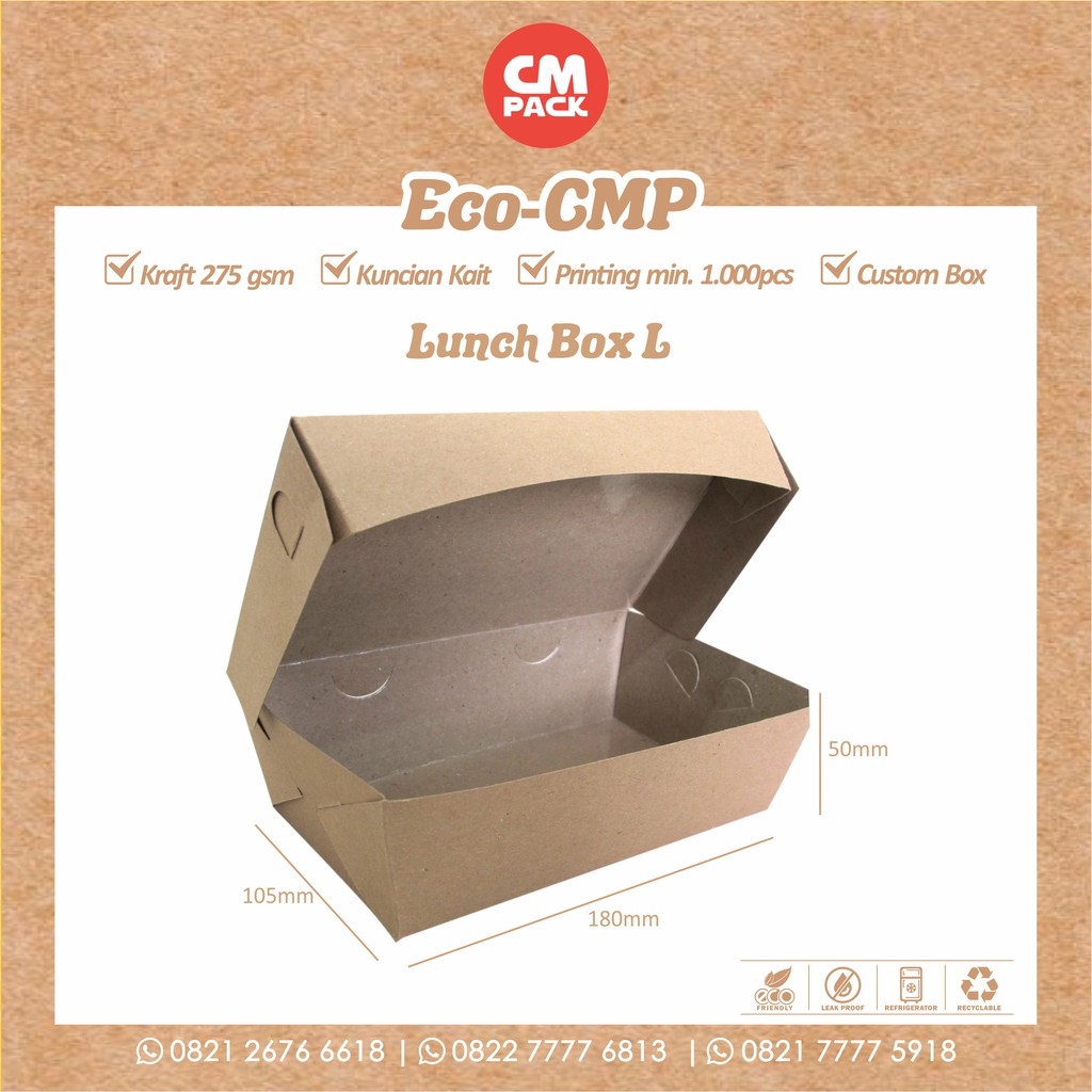 

CMP ECO KRAFT LUNCH BOX LARGE ( 1 PACK ISI 50PCS)