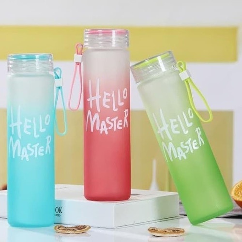 IKILOSHOP Tempat Botol Minum Hello Master Unik Termos Tumbler Kaca