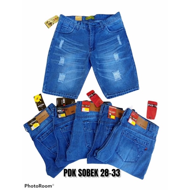 Celana fashion pendek jeans pria termurah/ celana pendek sobek/celana wisker