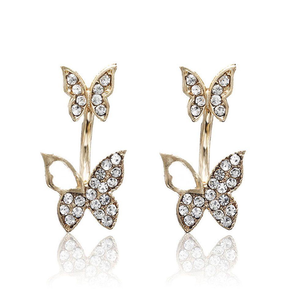 Lily Butterfly Earrings Temperamen Perhiasan Untuk Wanita Korea Anting Berongga