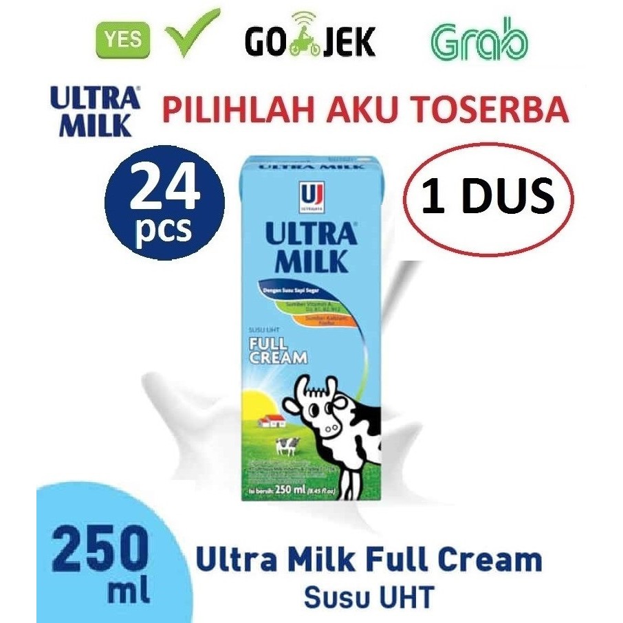 Susu Ultra Full Cream - 250 ml - 1 DUS ISI 24 pcs