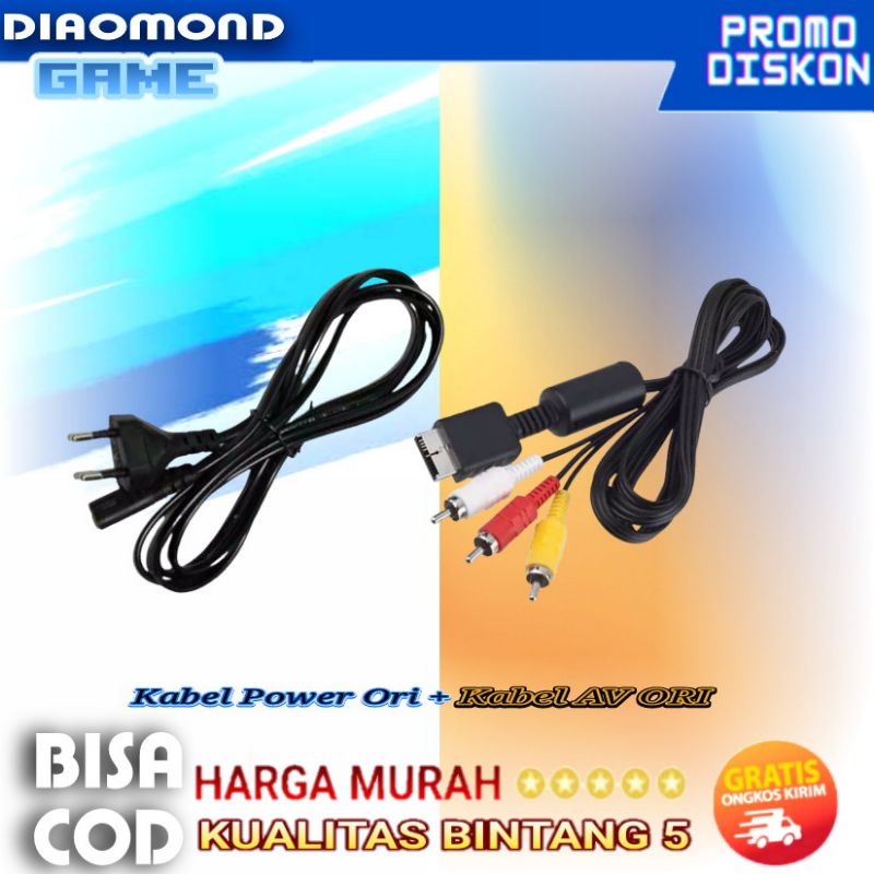 PAKET MURAHHH Kabel Power PS2 Ori + Kabel AV Ori