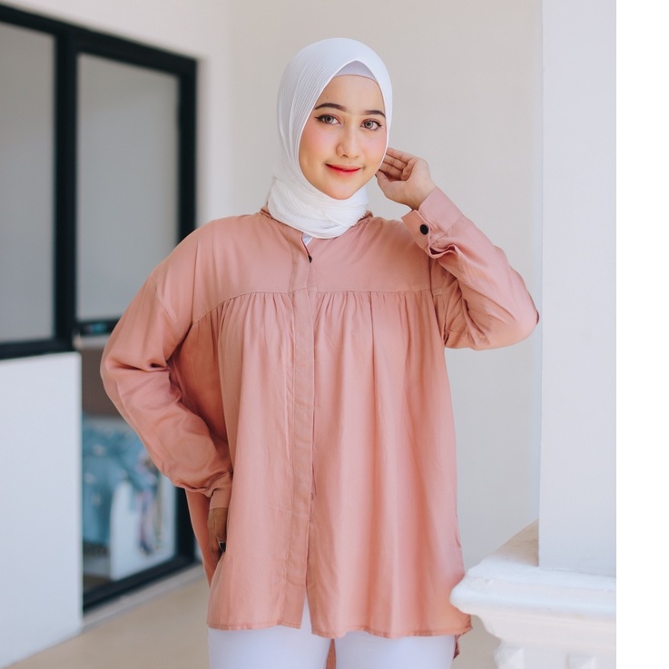 (MGA) BLOUSE IDONA OVERSIZE CRINCLE REMPEL ATASAN OVERSIZE RAYON