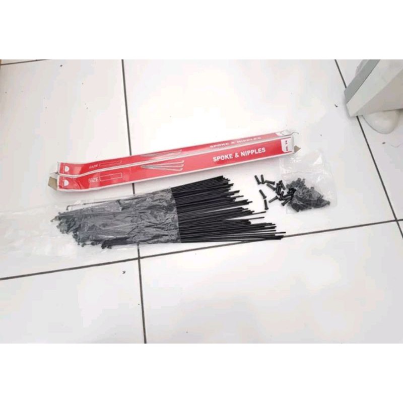 Spoke stainless xlr8 262 mm. anti karat hitam black. jari jari ruji . jeruji terali