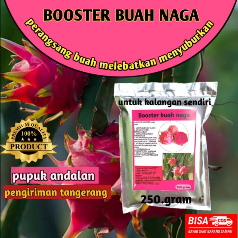 Pupuk booster buah naga organik penyubur tanah pelebat buah dan merangsang bunga isi 250 gram promo Termurah bisa Cod