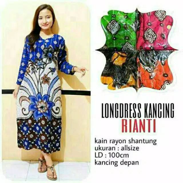 Zaidan batik - Longdress kancing rianti baju tidur kancing depan