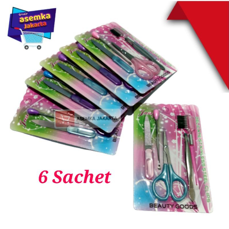 Pinset Beauty Goods [6 Set ] Manicure Padicure Beauty Tools