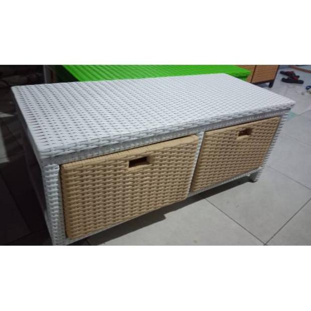 Lemari Laci 2  Datar Rotan Sintetis ., ,.