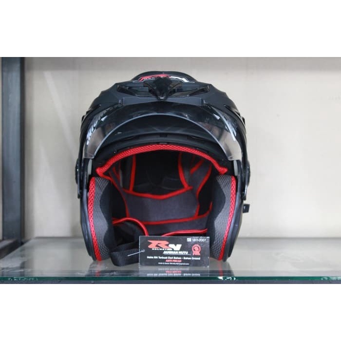 Helm Rn Double Visor Hitam Doff Mirip Ink T1 Termurah