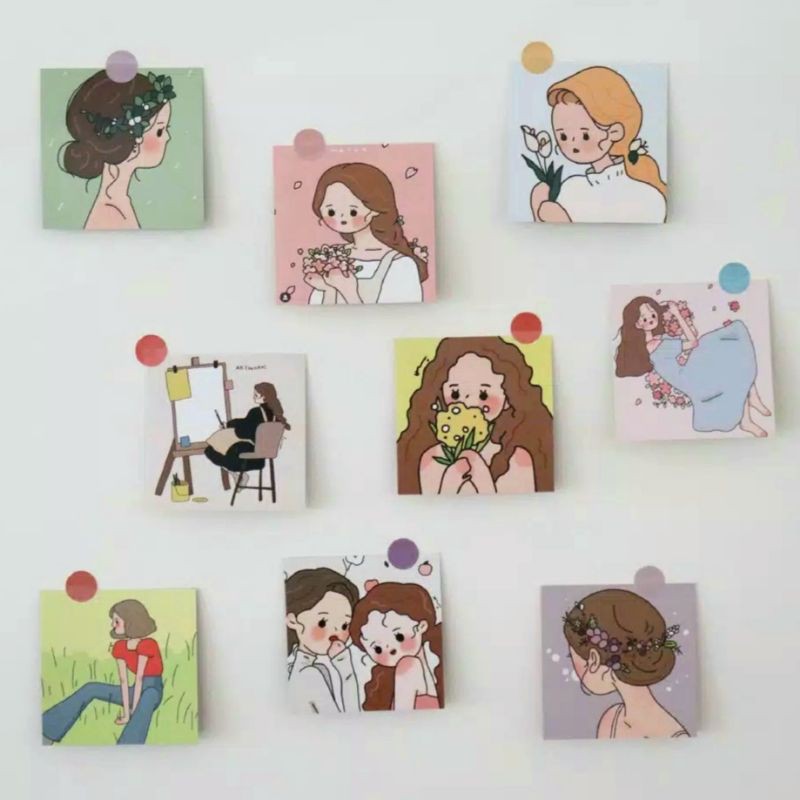 

KOREAN AESTHETIC GIRLS ART PRINT FOR DIY BINDERS