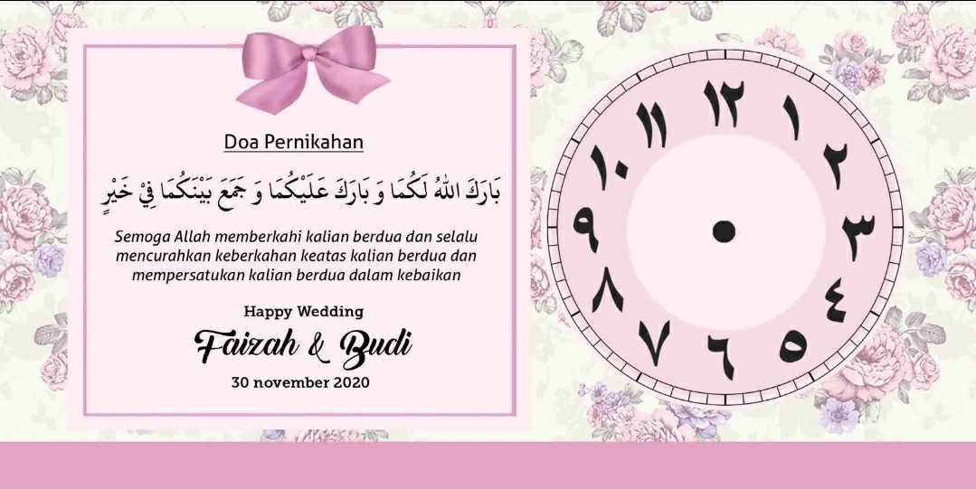 Hiasan Jam Dinding Untuk Kado Pernikahan Warna Shabby Ungu Pink