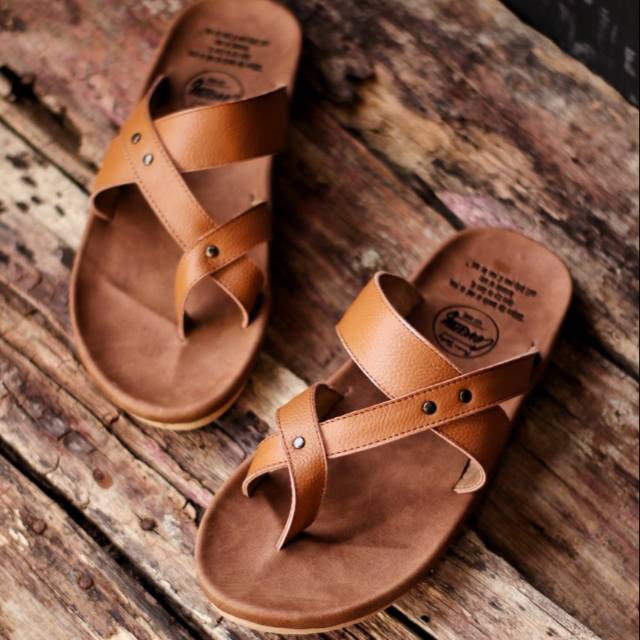 SANDAL KULIT PRIA CEVANY WIROS BLACK BROWN TAN KULIT SAPI ASLI ORIGINAL HANDMADE